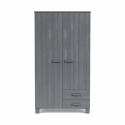 Kleiderschrank \'Dennis\' mit Schubladen - Stahlgrau