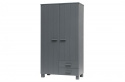 Kleiderschrank \'Dennis\' mit Schubladen - Stahlgrau
