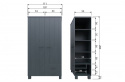 Kleiderschrank \'Dennis\' mit Schubladen - Stahlgrau