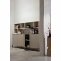 Sideboard \'New Gravure\' 200cm - Beige/Schwarz