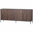 Sideboard \'New Gravure\' 200 cm – Dunkelbraun/Schwarz