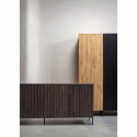 Sideboard \'New Gravure\' 200 cm – Dunkelbraun/Schwarz