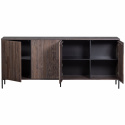 Sideboard \'New Gravure\' 200 cm – Dunkelbraun/Schwarz
