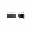 TV-Ständer \'New Gravure\' 100 cm - Beige/Schwarz