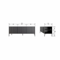 TV-Ständer \'New Gravure\' 150 cm - Beige/Schwarz