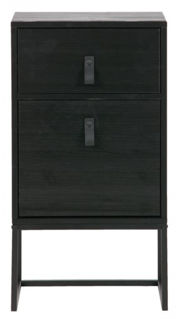 Nachttisch \'Zola\' Schublade + Schrank - Schwarz in der Gruppe MBEL / Regale & Aufbewahrung / Schrnke und Sideboards bei Reforma (373674-Z)