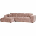 Sofa \'Cloud\' 3-Sitzer Chaiselongue links - Braungrau/Rosa