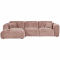 Sofa \'Cloud\' 3-Sitzer Chaiselongue links - Braungrau/Rosa