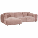 Sofa \'Cloud\' 3-Sitzer Chaiselongue links - Braungrau/Rosa