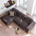 Sofa \'Cloud\' 3-Sitzer Chaiselongue links - Dunkelbraun
