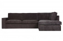 Ecksofa \'Thomas\' - Gerippt Dunkelgrau