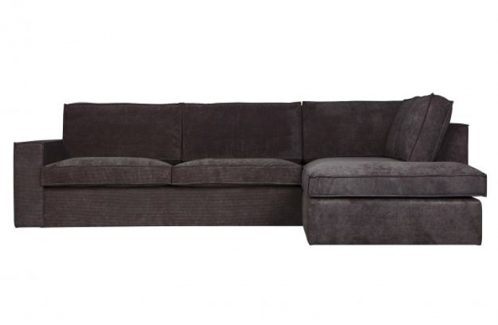 Ecksofa 'Thomas' - Gerippt Dunkelgrau