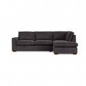 Ecksofa \'Thomas\' - Gerippt Dunkelgrau