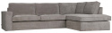 Ecksofa \'Thomas\' - Gerippt Grau