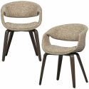 Esszimmerstuhl \'Yossi\' - Beige/Dunkelbraun