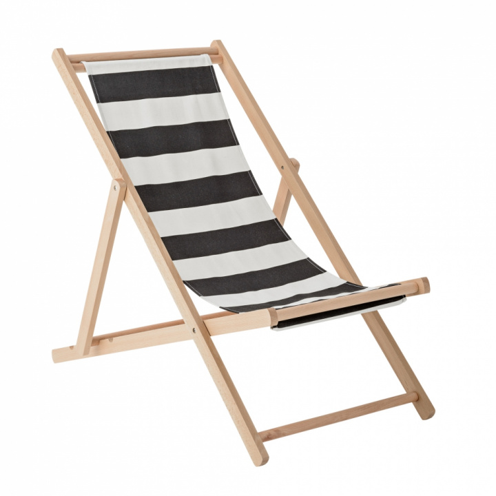 Liegestuhl - Schwarz / Weiß / Baumwolle - Bloomingville