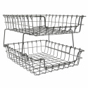 2er-Pack Metallkörbe \'Addit\' - Grau Niedrig