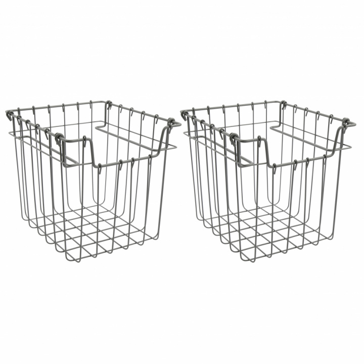 2er Pack Metallkörbe 'Addit' - Grau (L)