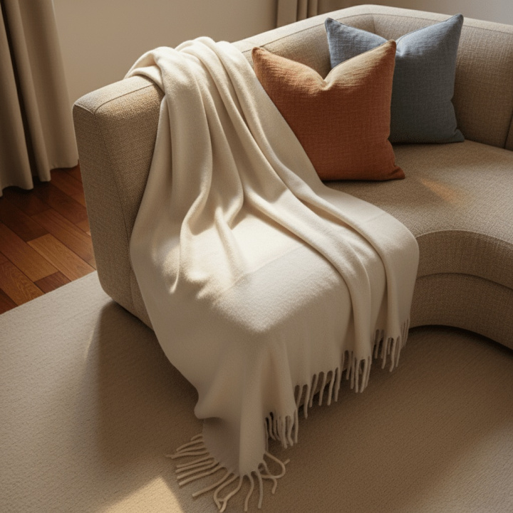 Karomuster \'Samantha\', 130 x 170 cm – Weiß in der Gruppe Einrichtung / Textilien / Teppiche & Decken bei Reforma (4224615677013)