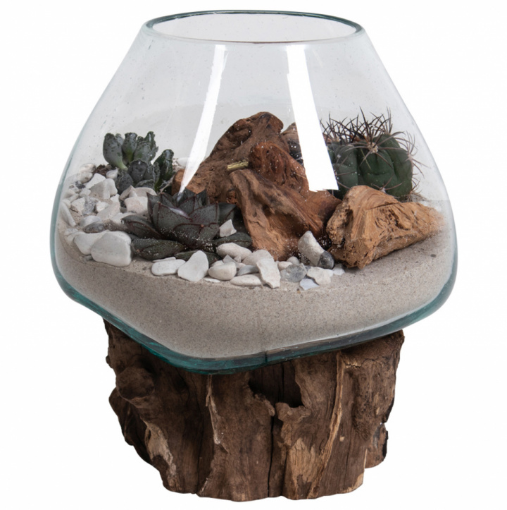 Dekoration 'Wassertropfen' - Holz / Glas 15-20 cm