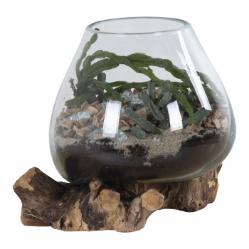 Dekoration \'Wassertropfen\' - Holz / Glas 15-20 cm