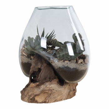 Dekoration \'Wassertropfen\' - Holz / Glas 15-20 cm
