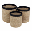 Aufbewahrungskörbe \'Sjögräs\' 3 Stück - Schwarz
