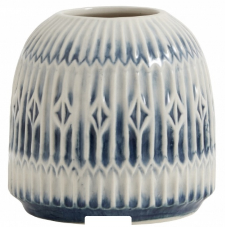 Vase - Blau / Weiß - Nordal
