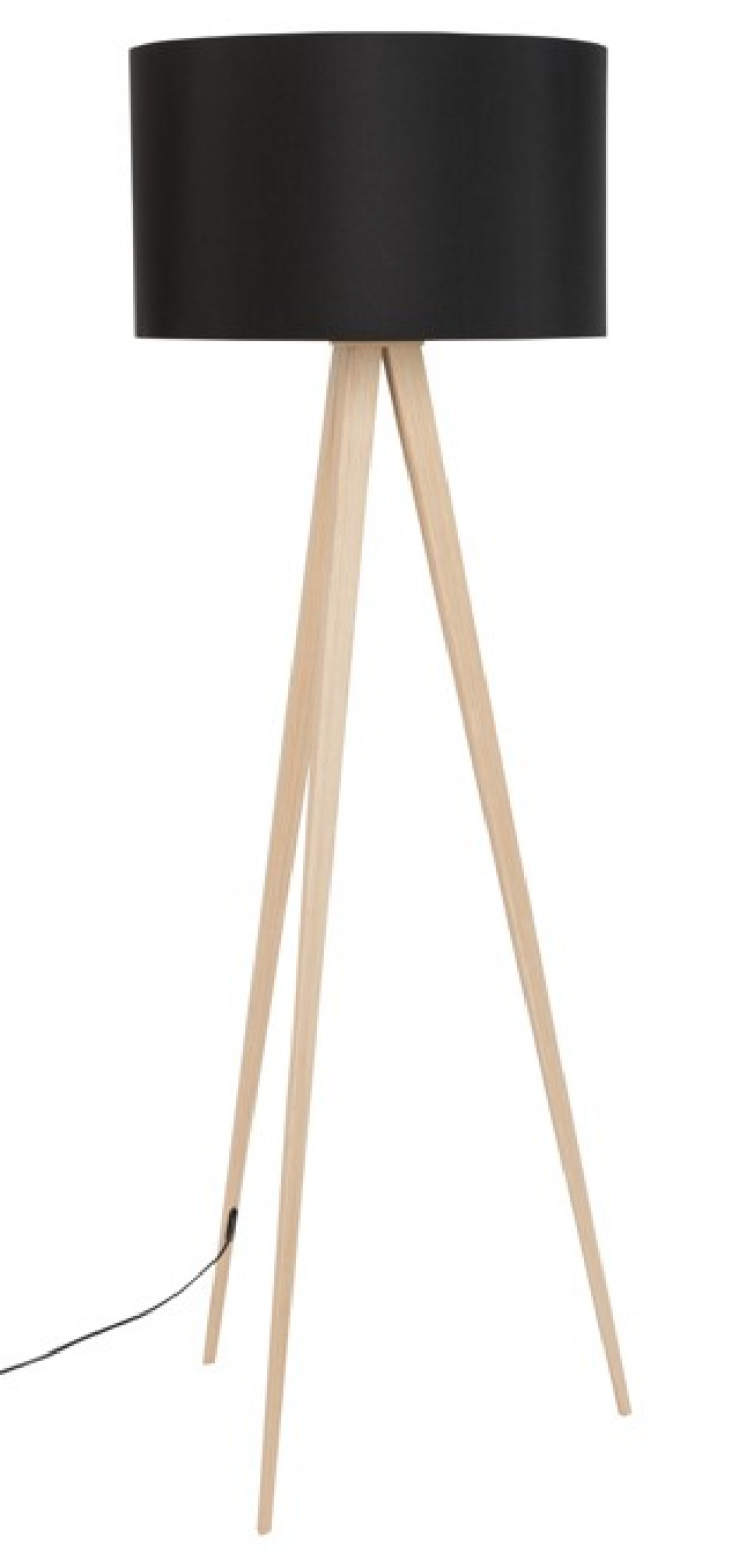 Stehlampe \'Tripod\' - Holz und schwarz in der Gruppe BELEUCHTUNG / Stehleuchten bei Reforma (5000805)