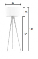 Stehlampe \'Tripod\' - Holz und Weiß