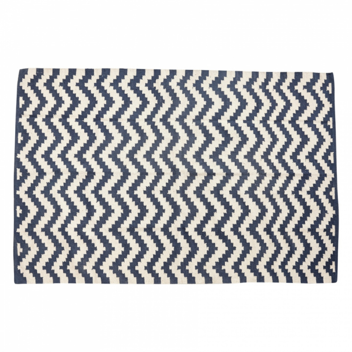 Teppich 'Zickzack' - Blau / Weiß - Hubsch