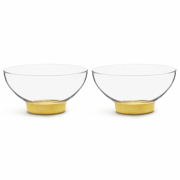 2er Pack Servierschale 'Winter' - Gold / Transparent