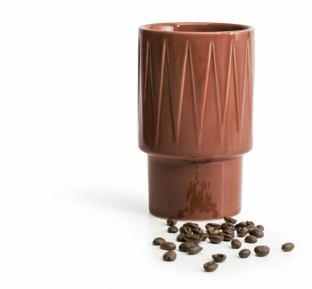 Latte-Becher \'Coffee & More\' - Terrakotta / Braun