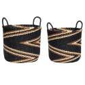 2er-Pack Korb mit Griffen - Schwarz/Braun/Natur