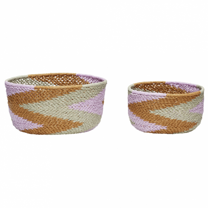 Kleine Körbe 2er Pack - Lila / Braun / Grün in der Gruppe Möbel / Regale & Aufbewahrung / Kisten & Körbe bei Reforma (511107)