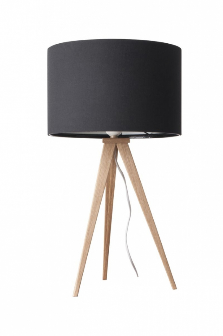 Tischlampe Stativ - Holz und Schwarz - Rein