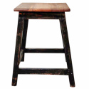 Hocker aus Holz mit schwarzen Beinen - Natur