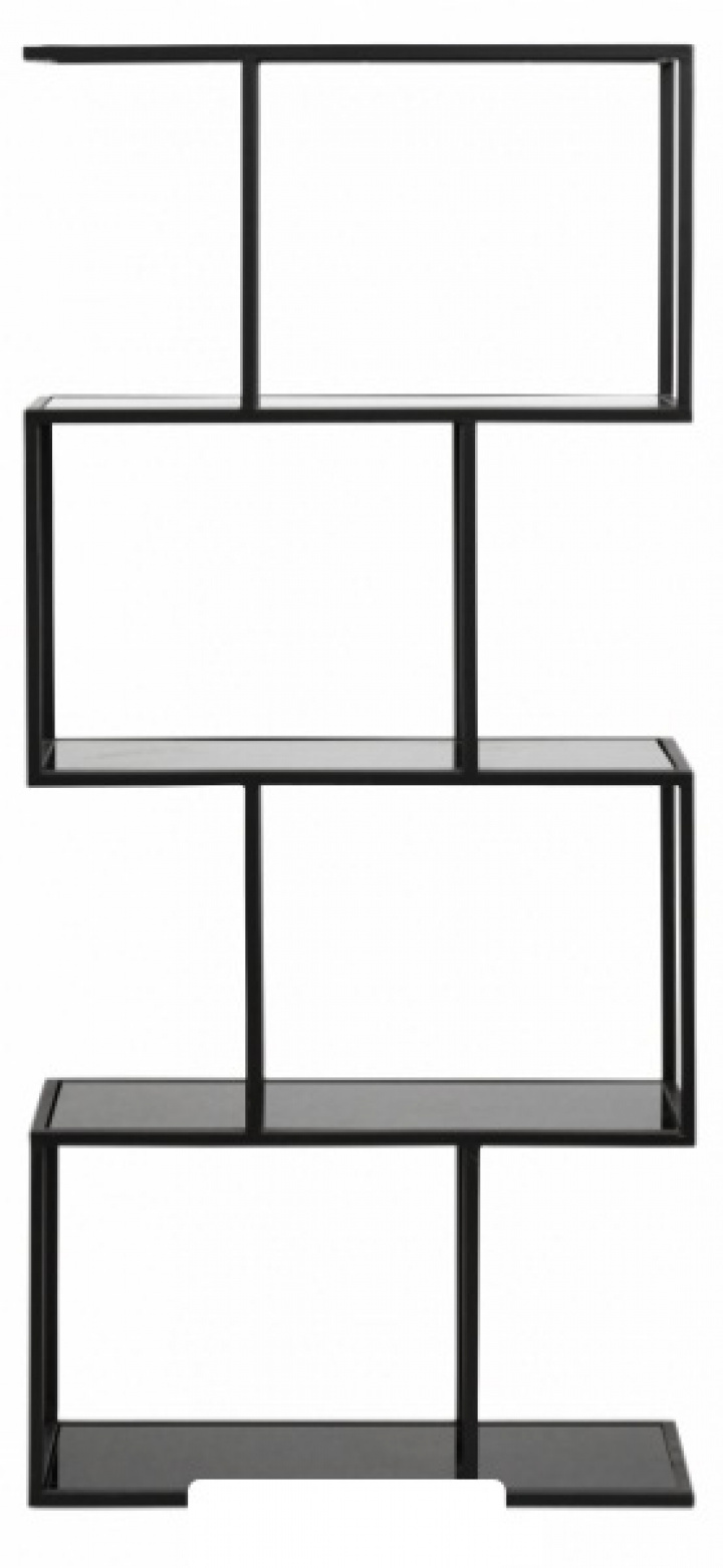 Eisenregal - Schwarz / Glas - Nordal