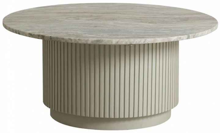 Couchtisch 'Erie' Rund 75cm - Weißer Marmor