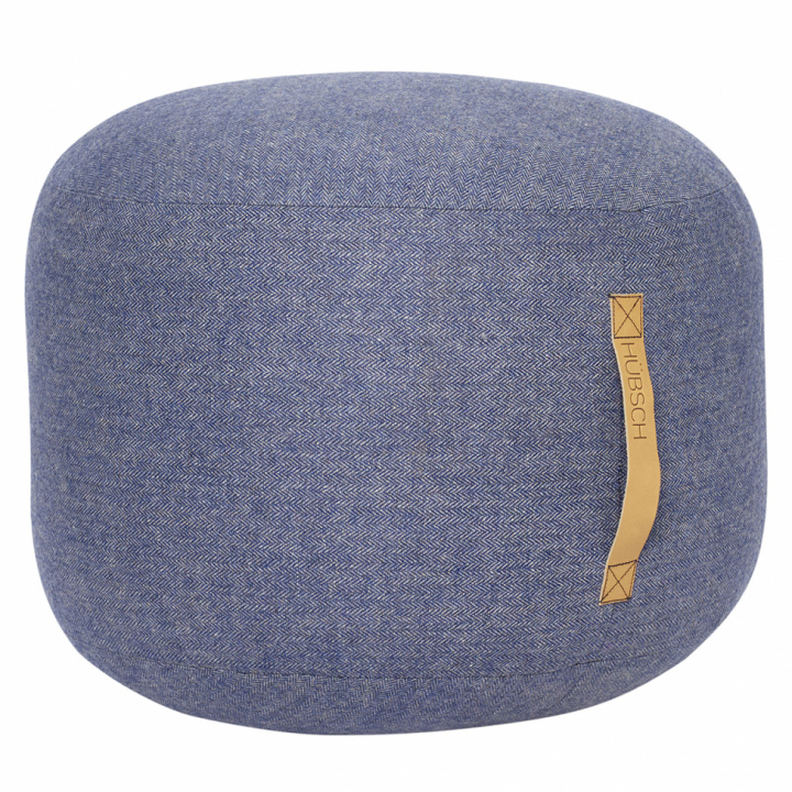 Hocker - Blau mit Ledergriff (S)