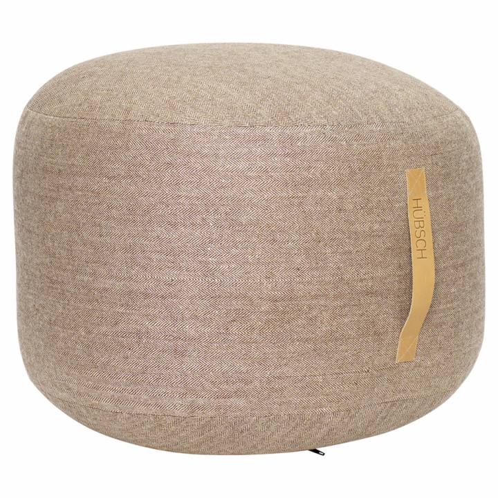 Seatpuff - Begie mit Ledergriff S in der Gruppe Möbel / Sofas / Poufs und Fußhocker bei Reforma (700804)