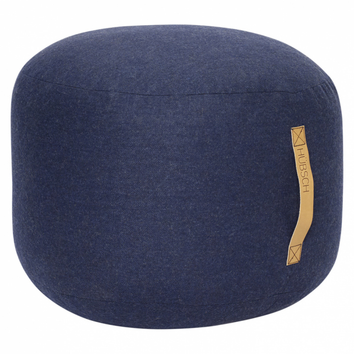 Hocker - Dunkelblau mit Ledergriff (S)