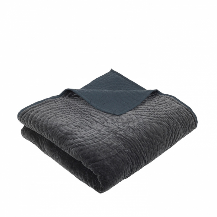 Tagesdecke 'Quilt Velvet' - Schwarz
