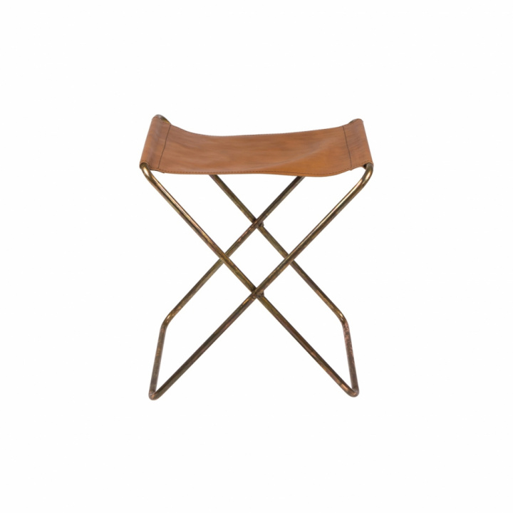Klapphocker Nola - Leder und Messing