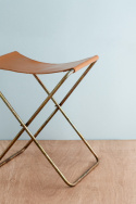 Klappbarer Hocker Nola - Leder und Messing