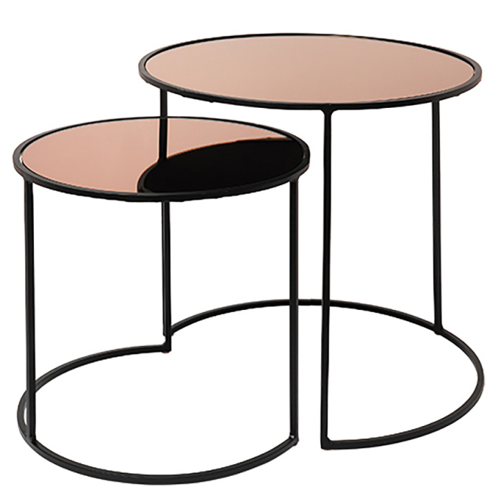 Beistelltisch 'Stends' 2 Stück - Rose / Glas - Broste Copenhagen