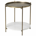 Tablett Tisch \'Tristan\' - Marmor / Messing 40cm