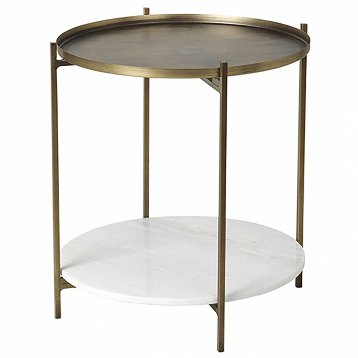 Tabletttisch 'Tristan' - Marmor / Messing 40cm - Broste Kopenhagen