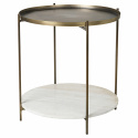 Tablett Tisch \'Tristan\' - Marmor / Messing 50cm