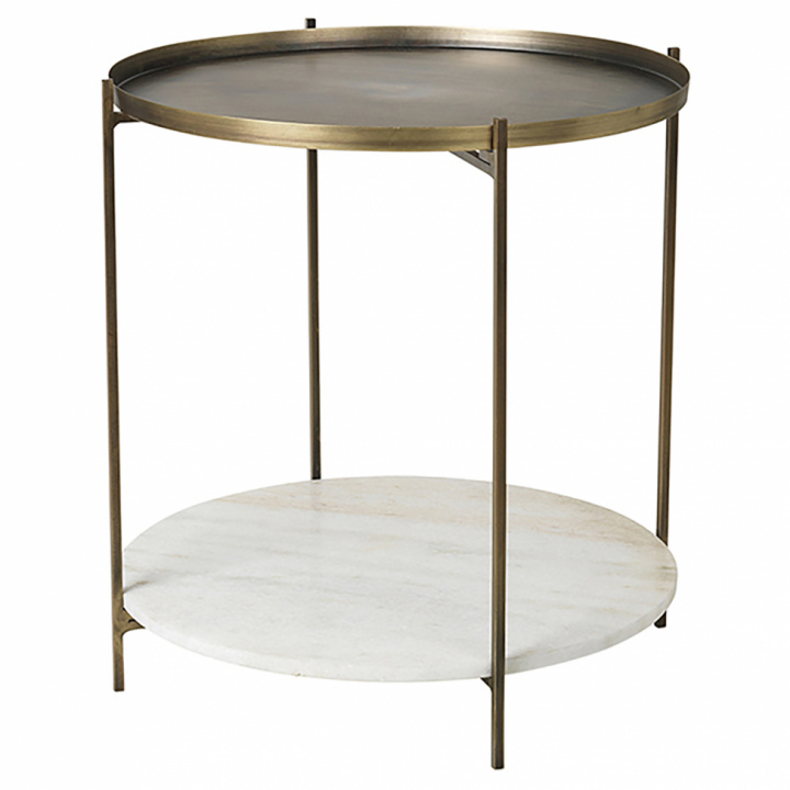 Tabletttisch 'Tristan' - Marmor / Messing 50cm - Broste Kopenhagen